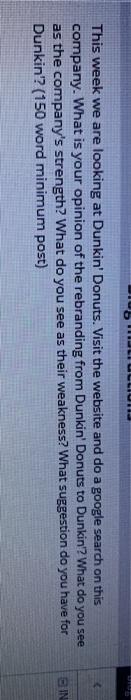 106 This week we are looking at Dunkin' Donuts.