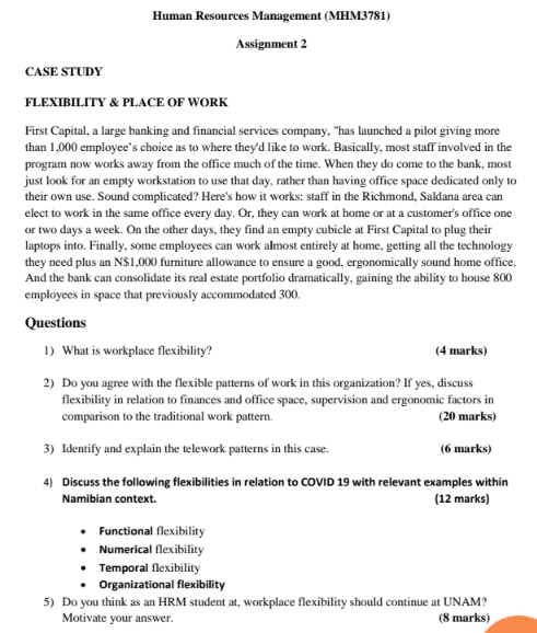 Human Resources Management (MHM3781) Assignment 2