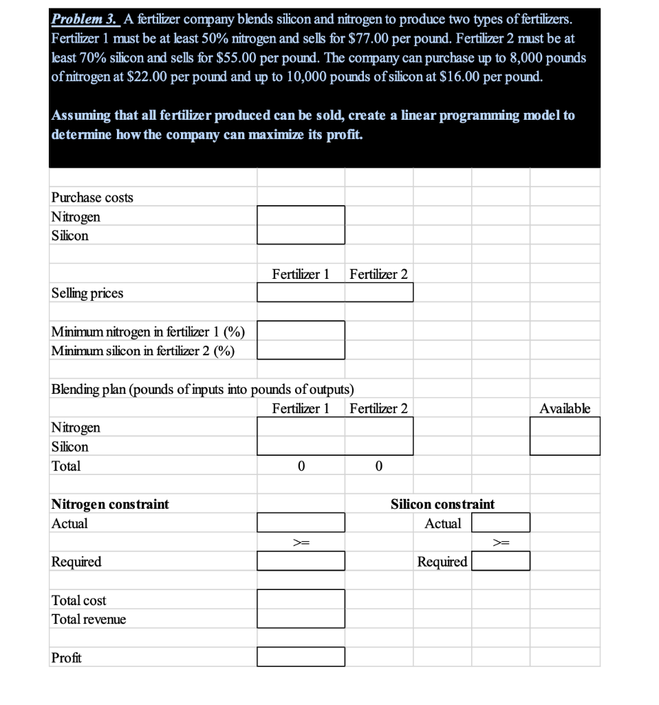 Please show formulas if needed on an excel sheet