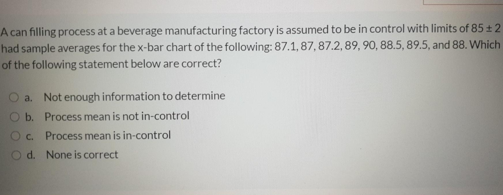A can filling process at a beverage manufacturing