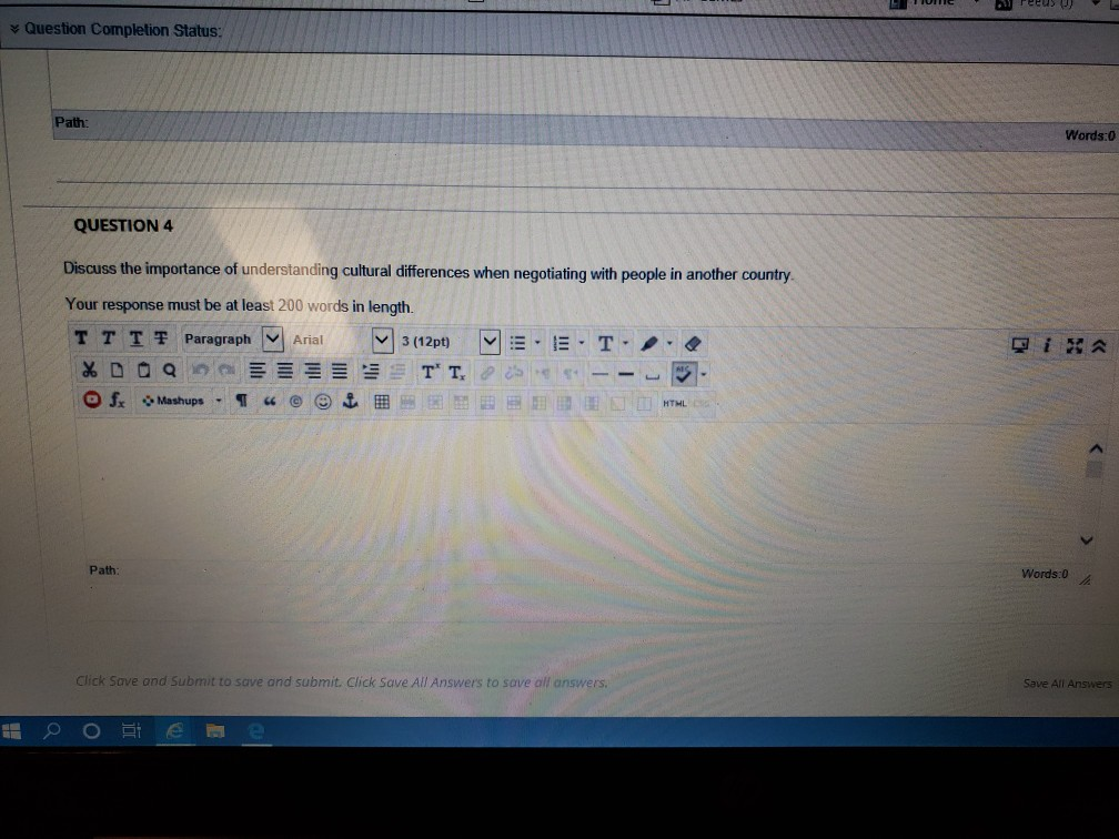 Question Completion Status: Path: Words:0