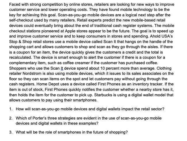 Faced with strong competition by online stores,