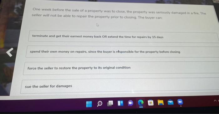 im confused One week before the sale of a