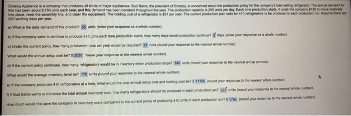 part F is not correct. Emapy Appliance is a