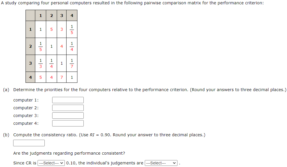 A study comparing four personal computers