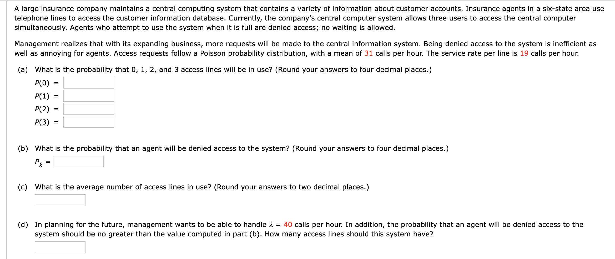 A large insurance company maintains a central