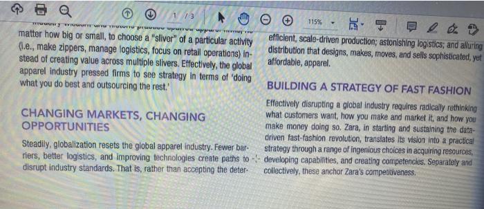 1) Do you believe Zara has done a good job in its