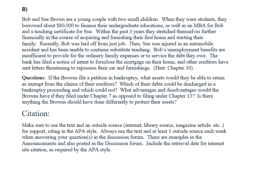 Please also provide source and reference B) Bob