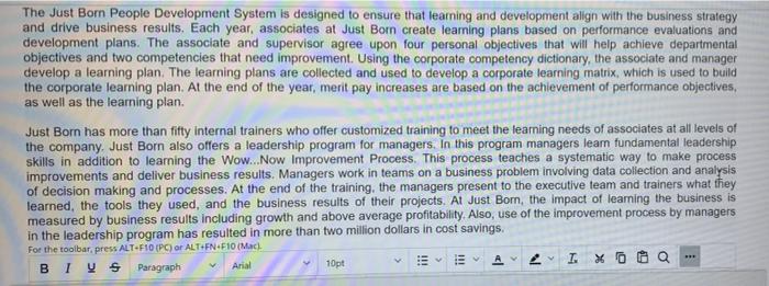 In this exercise, please read the mini-case and