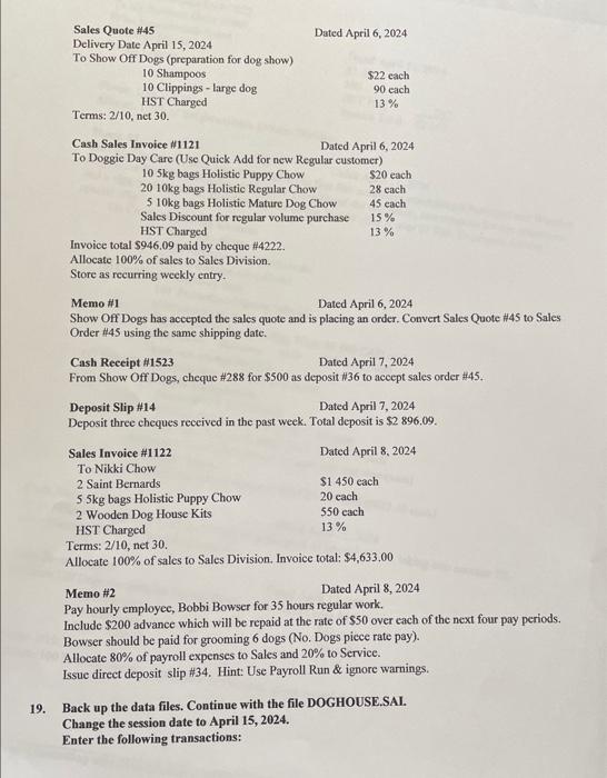 Cheque Purchase Invoice \#FW-04-18 Dated April 2,