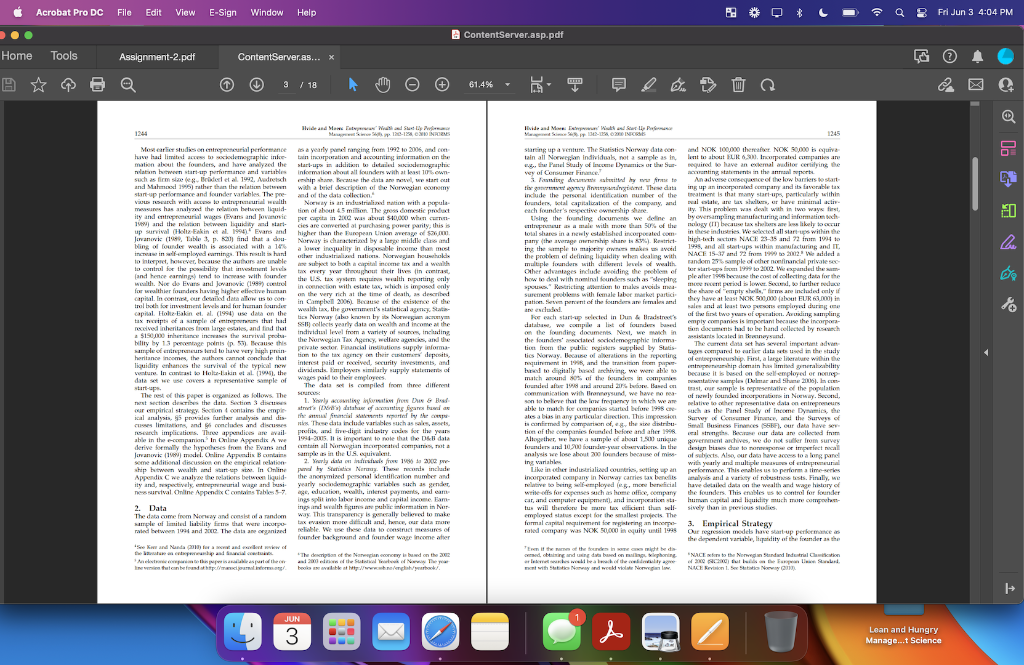 Management Science Journal - Please read and