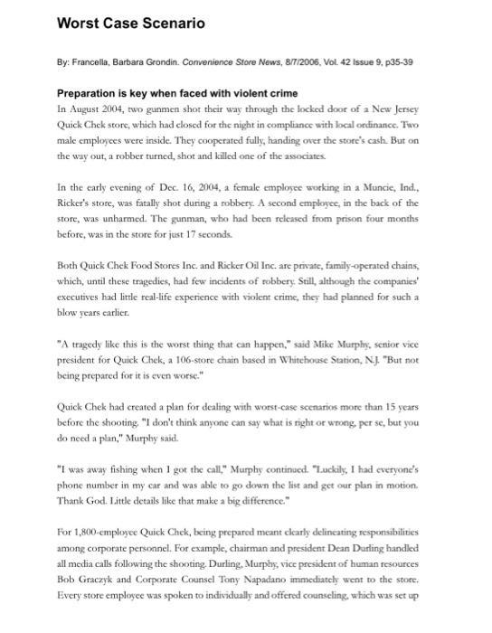 Please answer the questions referring to the CASE