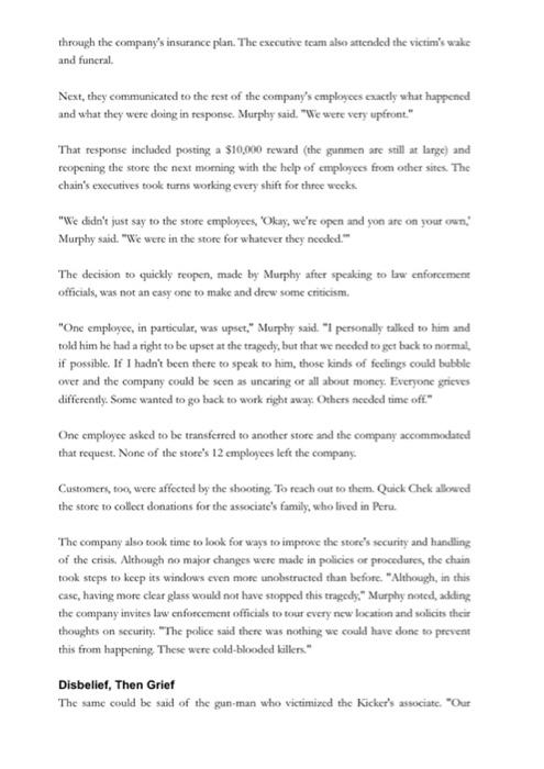 Please answer the questions referring to the CASE