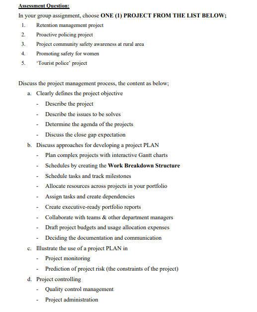 1. Assessment Question: In your group assignment,