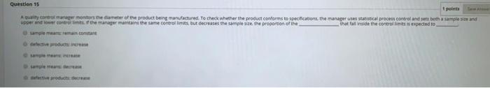 Question 15 point A contrar monter the dire of