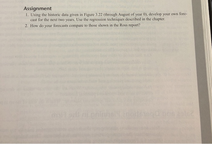 Assignment 1. Using the historic data given in