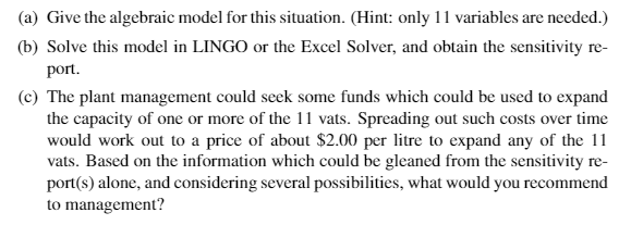 use 11 variables NOT 6!!! Also please use lingo.