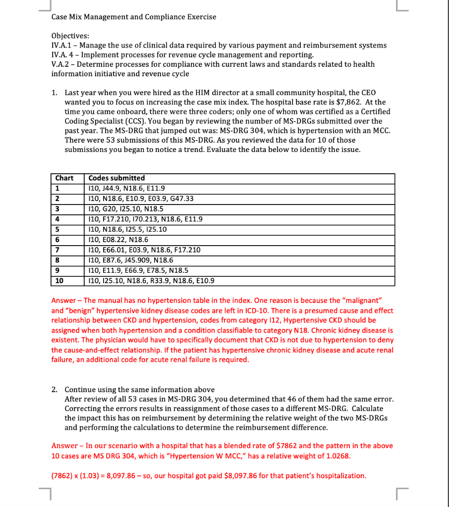 #3 Please! L Case Mix Management and Compliance