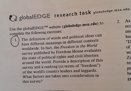 globalEDGE research task globaledge.msu.edu 2. As