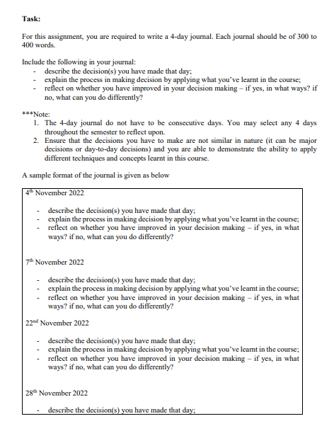 Task: For this assignment, you are required to