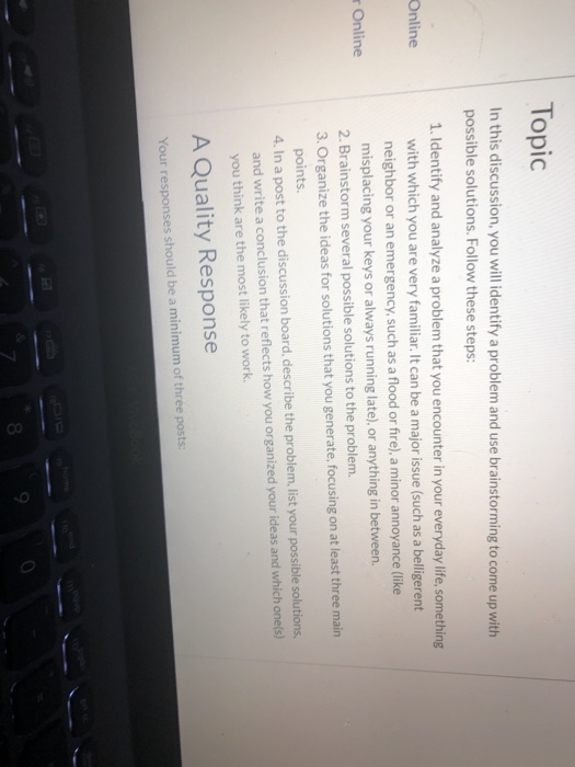 please type the answer Topic In this discussion,