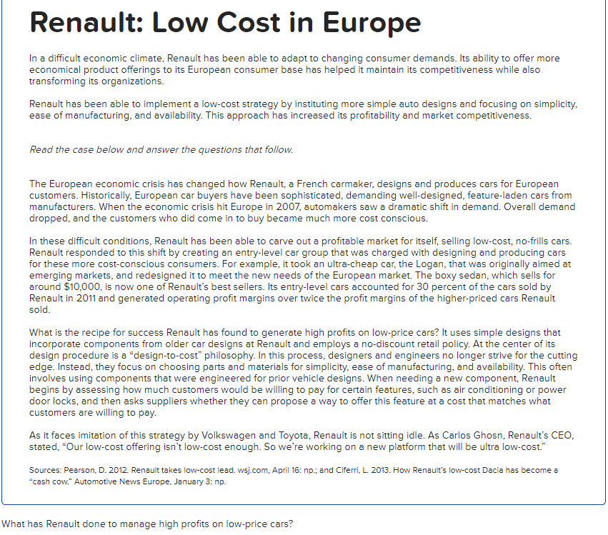In a difficult economic climate, Renault has been