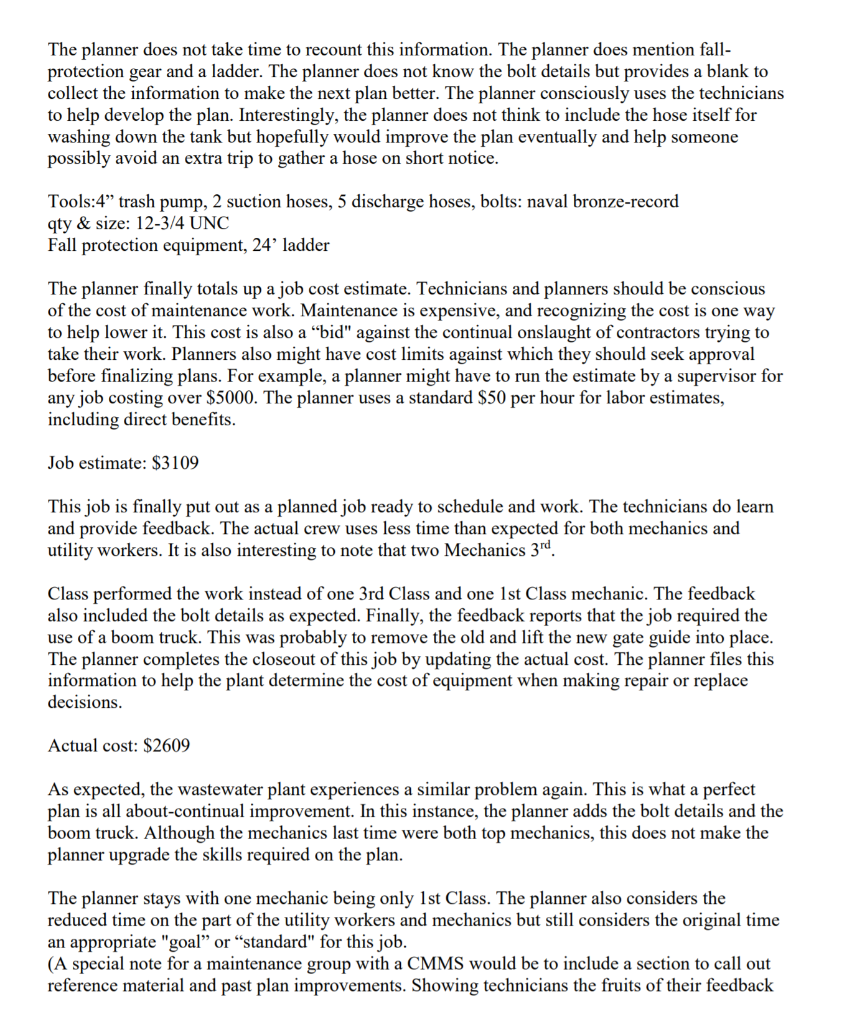 I need a work order from this given case study.