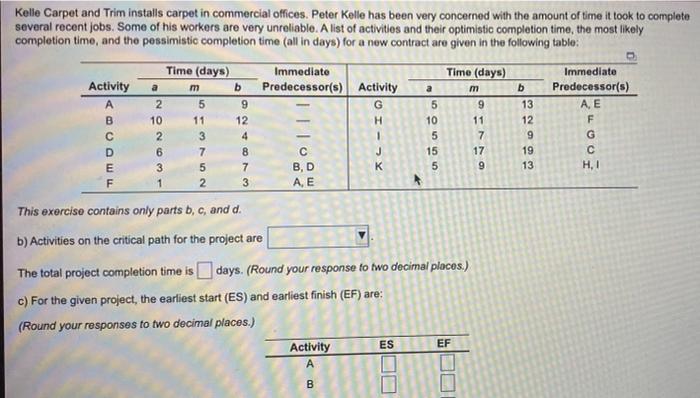 PLEASE ANSWER ASAP a m b a m b Kelle Carpet and