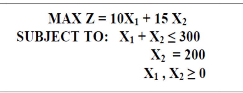 He wants the answer to the Excel method MAX Z =