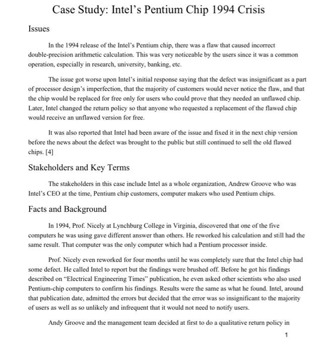 Please answer the questions referring to the CASE