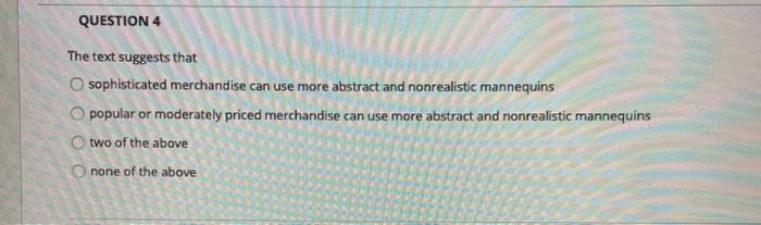 QUESTION 2 Dress and suit forms present specific