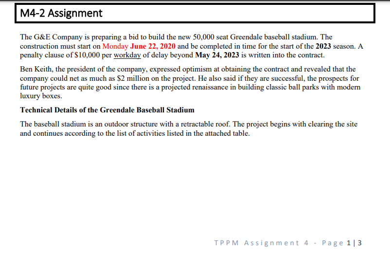 M4-2 Assignment The G&E Company is preparing a