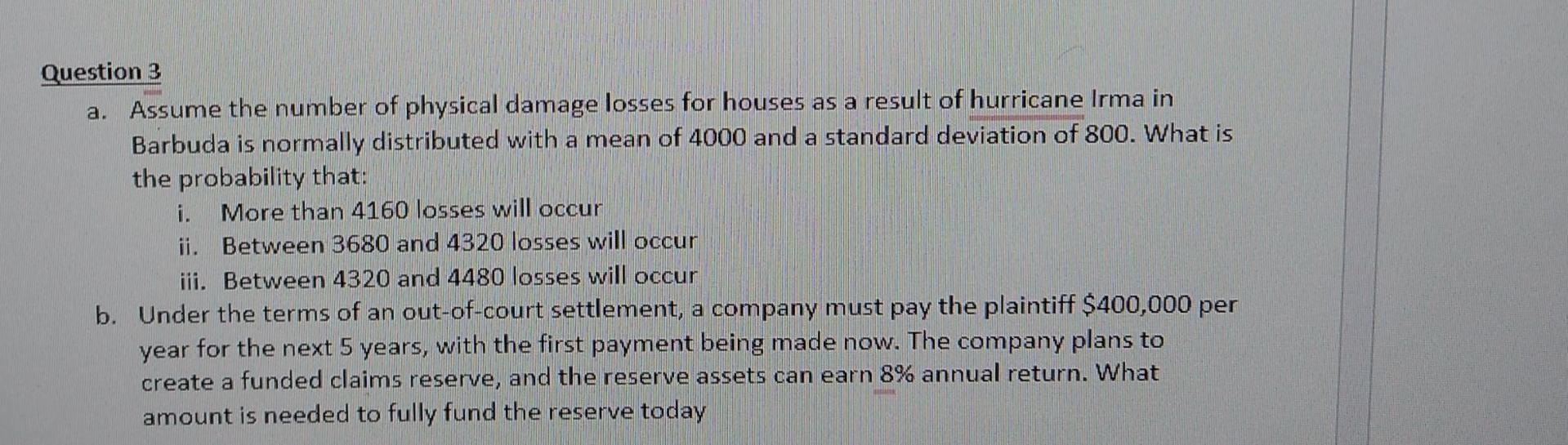 Question 3 a. Assume the number of physical