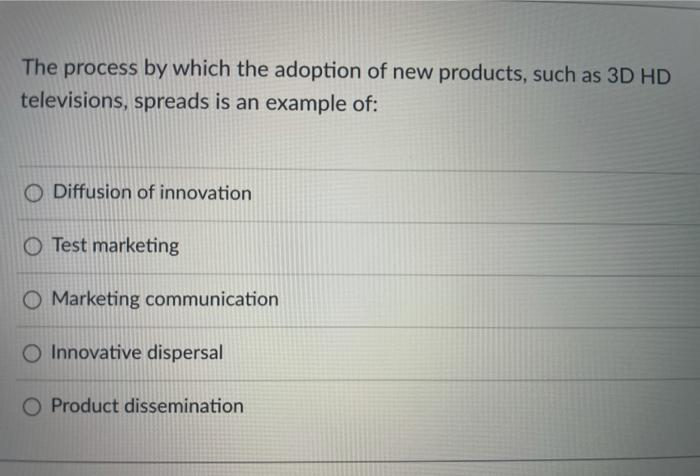 The process by which the adoption of new