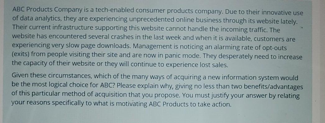 ABC Products Company is a tech-enabled consumer