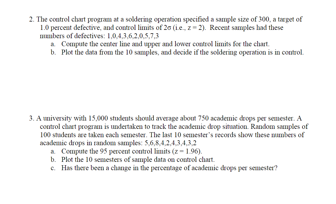 2. The control chart program at a soldering