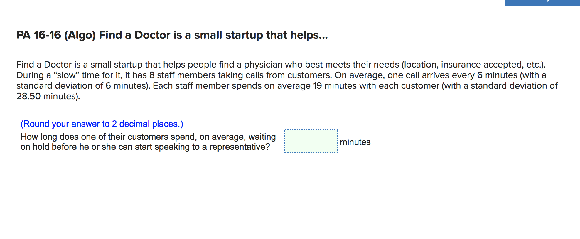 PA 16-16 (Algo) Find a Doctor is a small startup