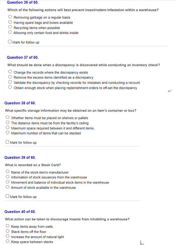 Question 36 of 60. Which of the following actions