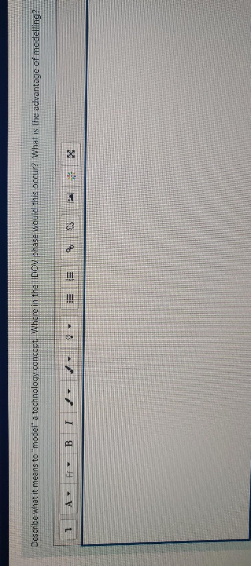 please help. Describe what it means to "model" a