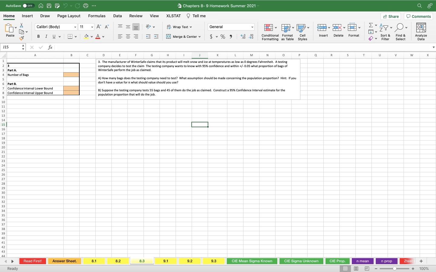 AutoSave OFF @ E. Chapters 8-9 Homework Summer