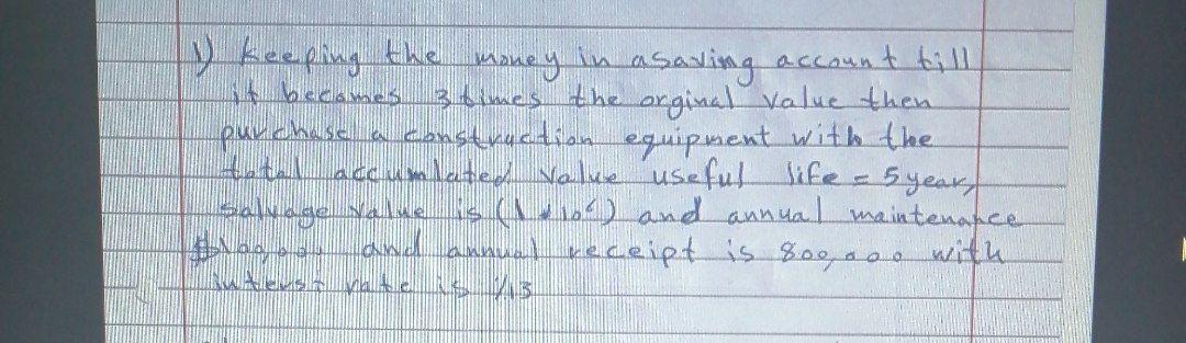 y keeping the money asaving account till **