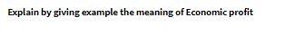 Explain by giving example the meaning of Economic
