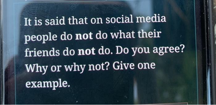 It is said that on social media people do not do