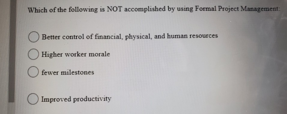 Which of the following is NOT accomplished by