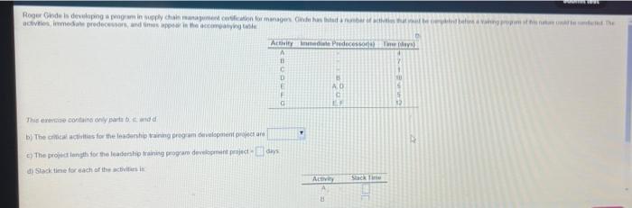 Needed ASAP please Roger de is developing program