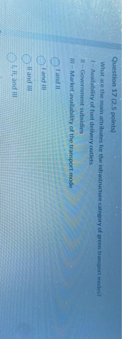 Question 17 (2.5 points) What are the main