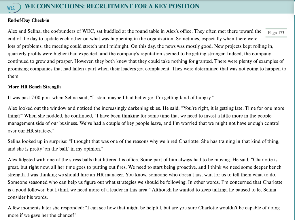 WEC WE CONNECTIONS: RECRUITMENT FOR A KEY