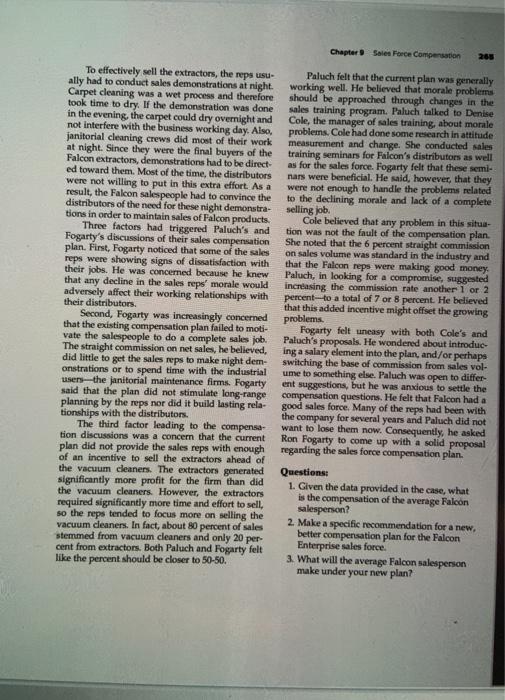 CASE 9-1 FALCON ENTERPRISES, INC. Revising a