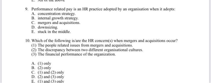9. Performance related pay is an HR practice