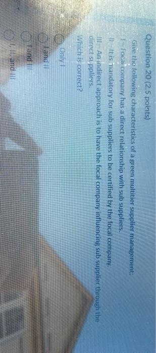 Question 17 (2.5 points) What are the main